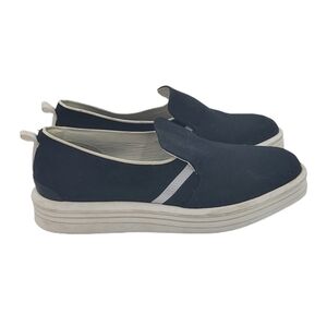 Franco Sarto Womens Black Canvas Maldives Slip-On Sneaker Size 7